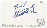 Earl Stevenson Signed 3x5 Index Card Autographed Signature Canadian Idol Singer