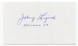 Johnny Lujack Signed 3x5 Index Card Autographed Signature Football Heisman