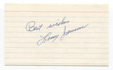 Larry Jansen Signed 3x5 Index Card Baseball Autographed Signature