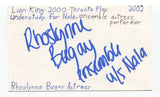 Rhoslynne Bugay Signed 3x5 Index Card Autographed Actress Degrassi