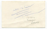 Joyce Davidson Veronica Tennant Signed 3x5 Index Card Autographed Host 