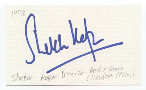 Shekhar Kapur Signed 3x5 Index Card Autographed Film Director Elizabeth