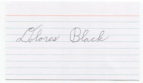 Dolores Black Signed 3x5 Index Card Autographed Apollo 11 American Flag Maker