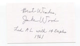 Jake Wood Signed 3x5 Index Card Autographed Baseball MLB Detroit Tigers