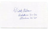 Dick Alban Signed 3x5 Index Card Autograph Washington Redskins Pro-Bowl 1954