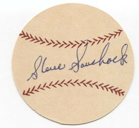 Steve Souchock Signed Paper Baseball Autographed Signature Detroit Tigers