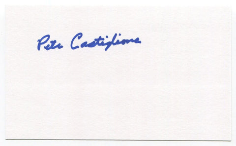 Pete Castiglione Signed 3x5 Index Card Autographed 1947 Pittsburgh Pirates MLB