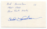 Bud Harrelson  Signed 3x5 Index Card Autographed MLB Baseball New York Mets