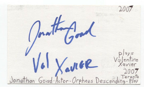 Jonathan Goad Signed 3x5 Index Card Autographed Signature Actor Reign