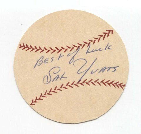 Sal Yvars Signed Paper Baseball Autograph Signature St Louis Cardinals