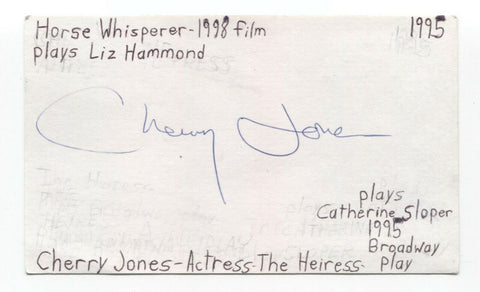 Cherry Jones Signed 3x5 Index Card Autographed Signature Actress 24