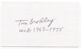 Tom Bradley Signed 3x5 Index Card Autographed Baseball 1969 California Angels