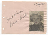 Benay Venuta Signed Album Page Vintage Autographed Signature Dancer Actress