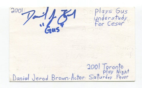 Danial Jerod Brown Signed 3x5 Index Card Autographed Actor Saturday Night Fever