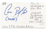Cara Pifko Signed 3x5 Index Card Autographed Signature Actress