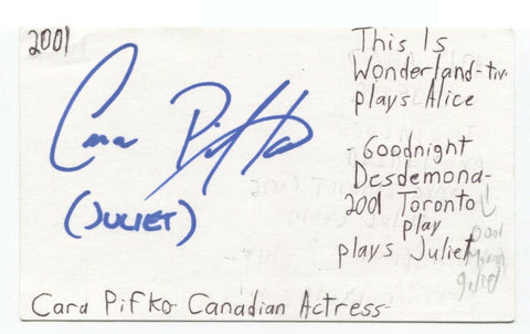 Cara Pifko Signed 3x5 Index Card Autographed Signature Actress