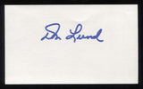 Don Lund Signed 3 x 5 Inch Index Card Autographed Baseball Signature