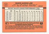 1990 Donruss Vance Law Signed Card Baseball Autograph AUTO #629