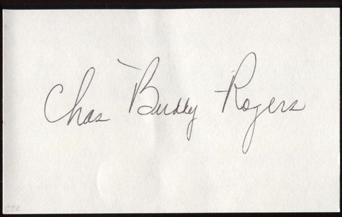 Charles Buddy Rogers Signed Index Card Signature Vintage Autographed AUTO 