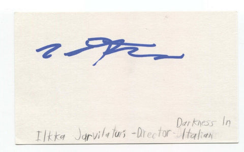 Ilkka Jarvi-Laturi Signed 3x5 Index Card Autograph Signature Director Spy Games