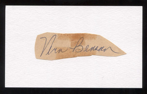 Vern Benson Signed Cut Autographed Index Card Circa 1962 Baseball Signature