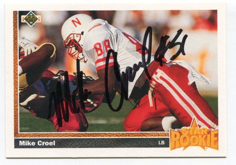 1991 Upper Deck Mike Croel Signed Card Football NFL Autographed AUTO #4