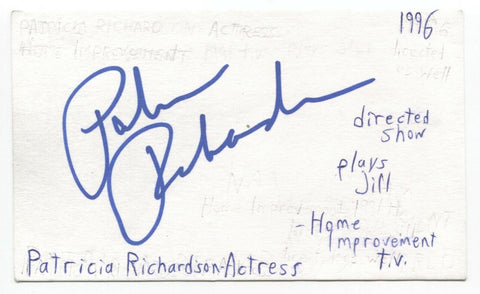 Patricia Richardson Signed 3x5 Index Card Autographed Actor Home Improvement