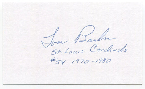 Tom Banks Signed 3x5 Index Card Autographed Signature St. Louis Cardinals NFL