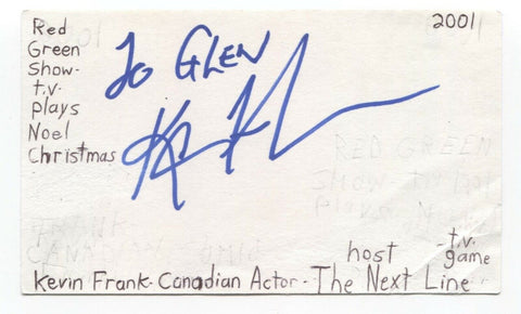 Kevin Frank Signed 3x5 Index Card Autographed Signature Actor