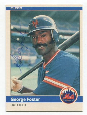 1984 Fleer George Foster Signed Baseball Card Autographed #584 AUTO