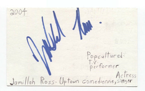 Jamillah Ross Signed 3x5 Index Card Autographed Signature Actress Comedian
