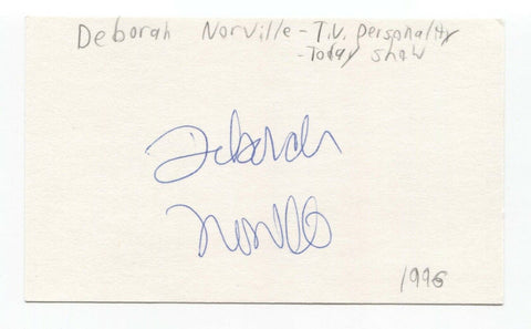 Deborah Norville Signed 3x5 Index Card Autographed  Inside Edition Today