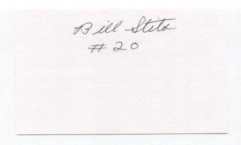 Bill Stits Signed 3x5 Index Card Autographed NFL Football Detroit Lions