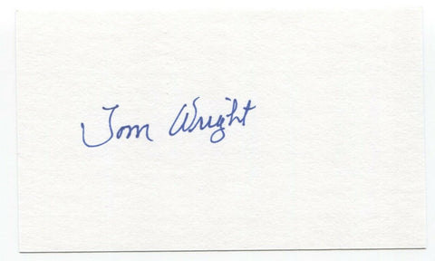 Tom Wright Signed 3x5 Index Card Baseball Autographed Signature