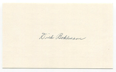 Richard "Dick" Bokelmann Signed 3x5 Index Card Autographed St. Louis Cardinals