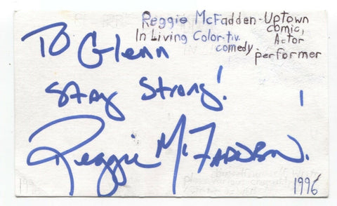 Reggie McFadden Signed 3x5 Index Card Autographed Signature Comedian