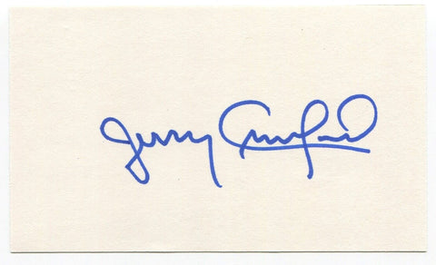 Jerry Crawford Signed 3x5 Index Card Autographed MLB Baseball Umpire