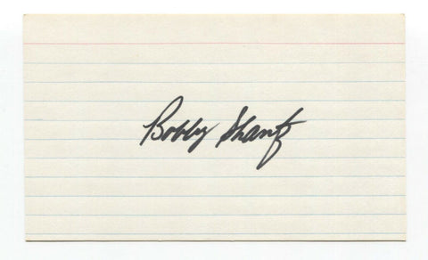 Bobby Shantz Signed 3x5 Index Card Baseball Autographed Signature Yankees