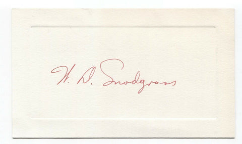 W.D. Snodgrass Signed Card Autographed Signature Author Poet Pulitzer Prize