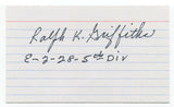 Ralph Griffiths Signed 3x5 Index Card Autographed Signature Iwo Jima Flag Photo