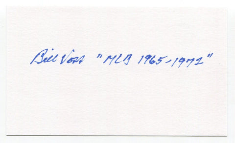 Bill Voss Signed 3x5 Index Card Autograph Baseball MLB 1965 Chicago White Sox