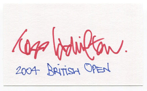 Todd Hamilton Signed 3x5 Index Card Autographed PGA Golf 2004 British Open Champ