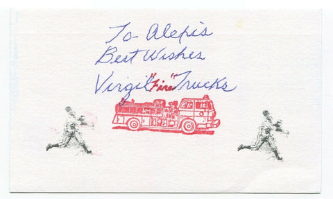 Virgil Trucks Signed 3x5 Index Card Autographed Baseball Signature NO HITTER