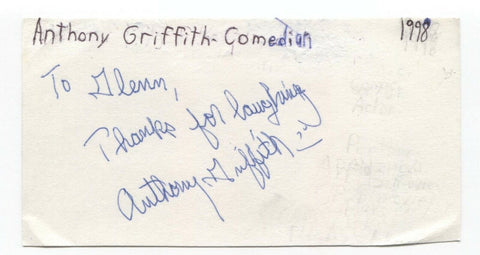 Anthony Griffith Signed 3x5 Index Card Autographed Signature Comedian Actor