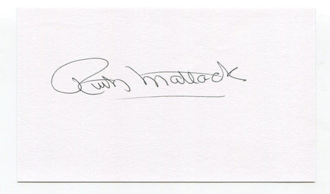 Ruth Matlack Signed 3x5 Index Card Autographed MLB Baseball AAGPBL