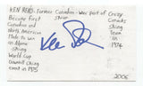 Ken Read Signed 3x5 Index Card Autographed Signature Skiing Olympics