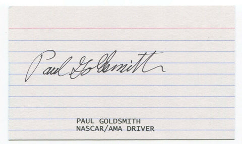 Paul Goldsmith Signed 3x5 Index Card Autographed Signature NASCAR Race Driving