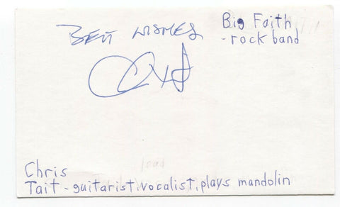 Big Faith - Chris Tait Signed 3x5 Index Card Autographed Signature Chalk Circle