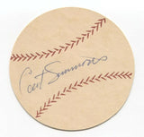 Curt Simmons Signed Paper Baseball Autographed Signature Philadelphia Phillies