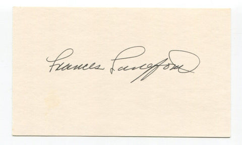 Frances Langford Signed 3x5 Index Card Autographed Actress Yankee Doodle Dandy